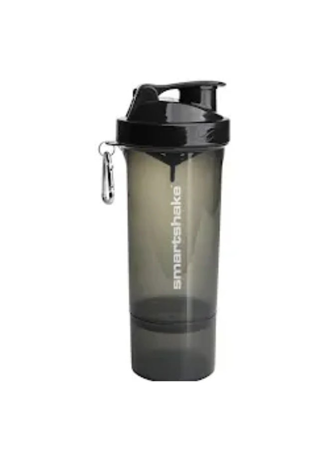 Smartshake Slim Shaker Bottle, 500 ml Capacity, Gunsmoke Black